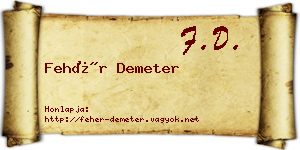 Fehér Demeter névjegykártya